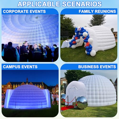SAYOK Outdoor Portable Inflatable Igloo Dome Tent with Led Light for Party Wedding Event Camping