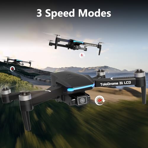 TD31LCD Drone with Camera for Adults, Drones with LCD Screen Remote Control, Real-time Transmission, Brushless Motor, Fine Tuning Function