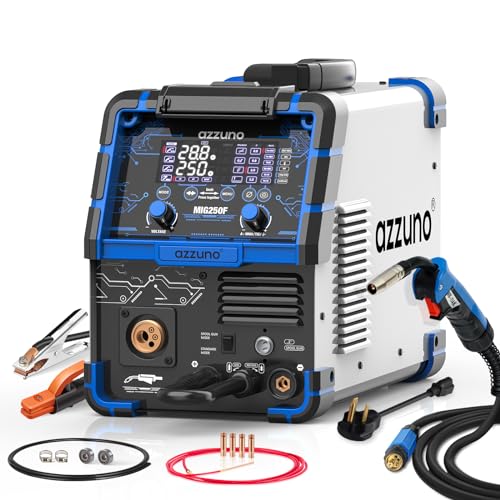 AZZUNO 200A MIG Welder,110V/220V Dual Voltage multiprocess welder,Gas Gasless MIG Welding Machine