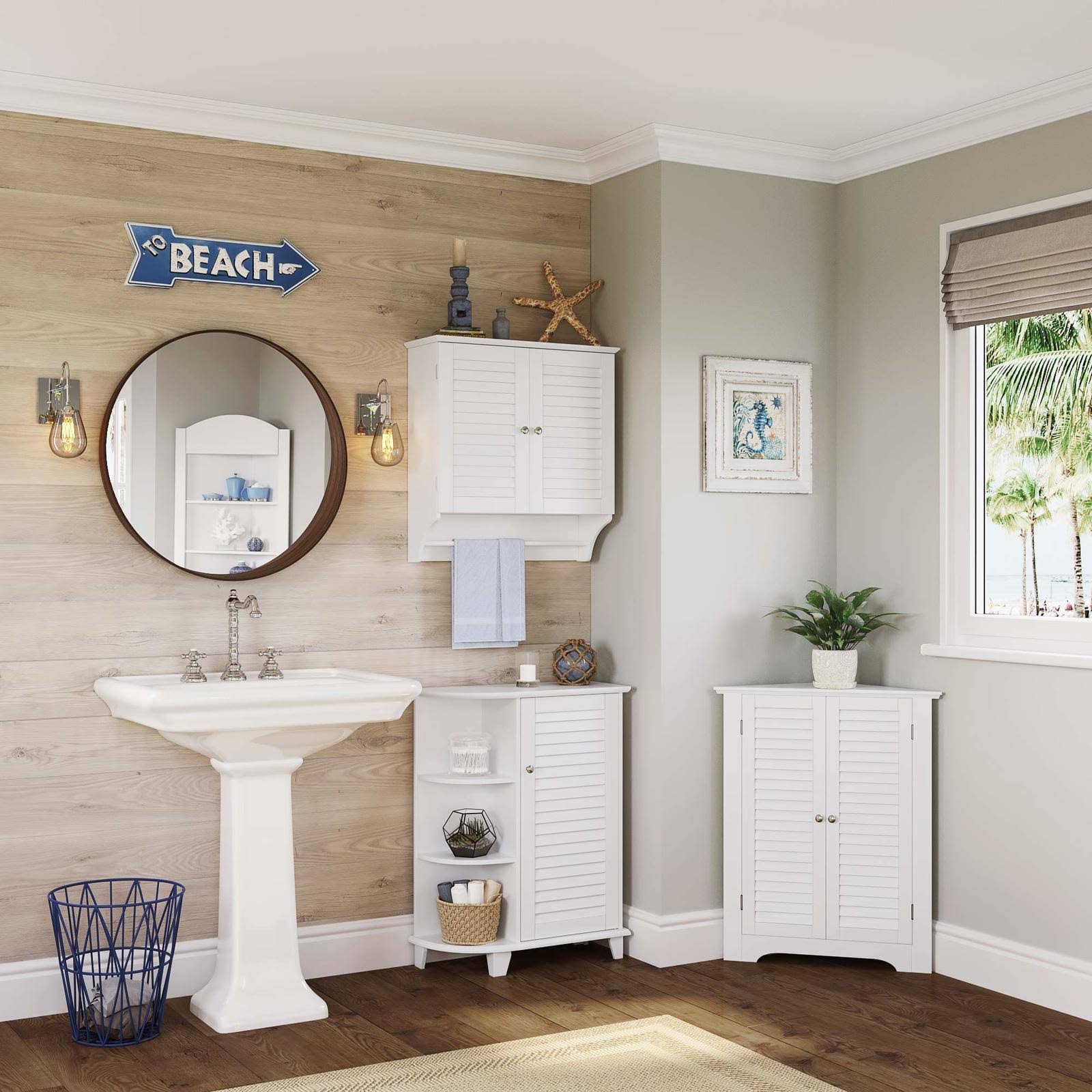 Riverridge Ellsworth Collection 3-Shelf Corner Cabinet, White