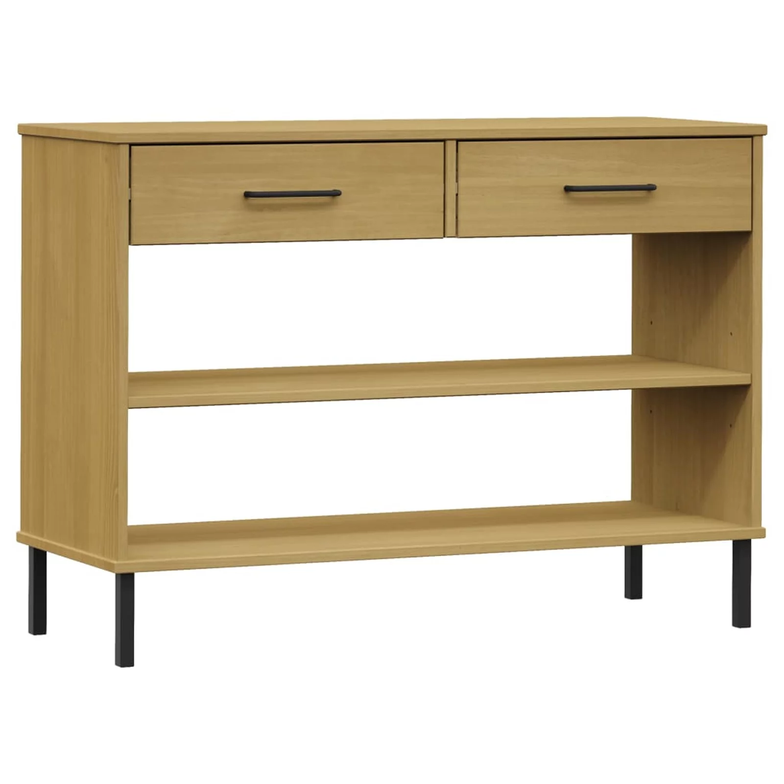 Anself Console Cabinet with 2 Storage Drawers and Open Compartments