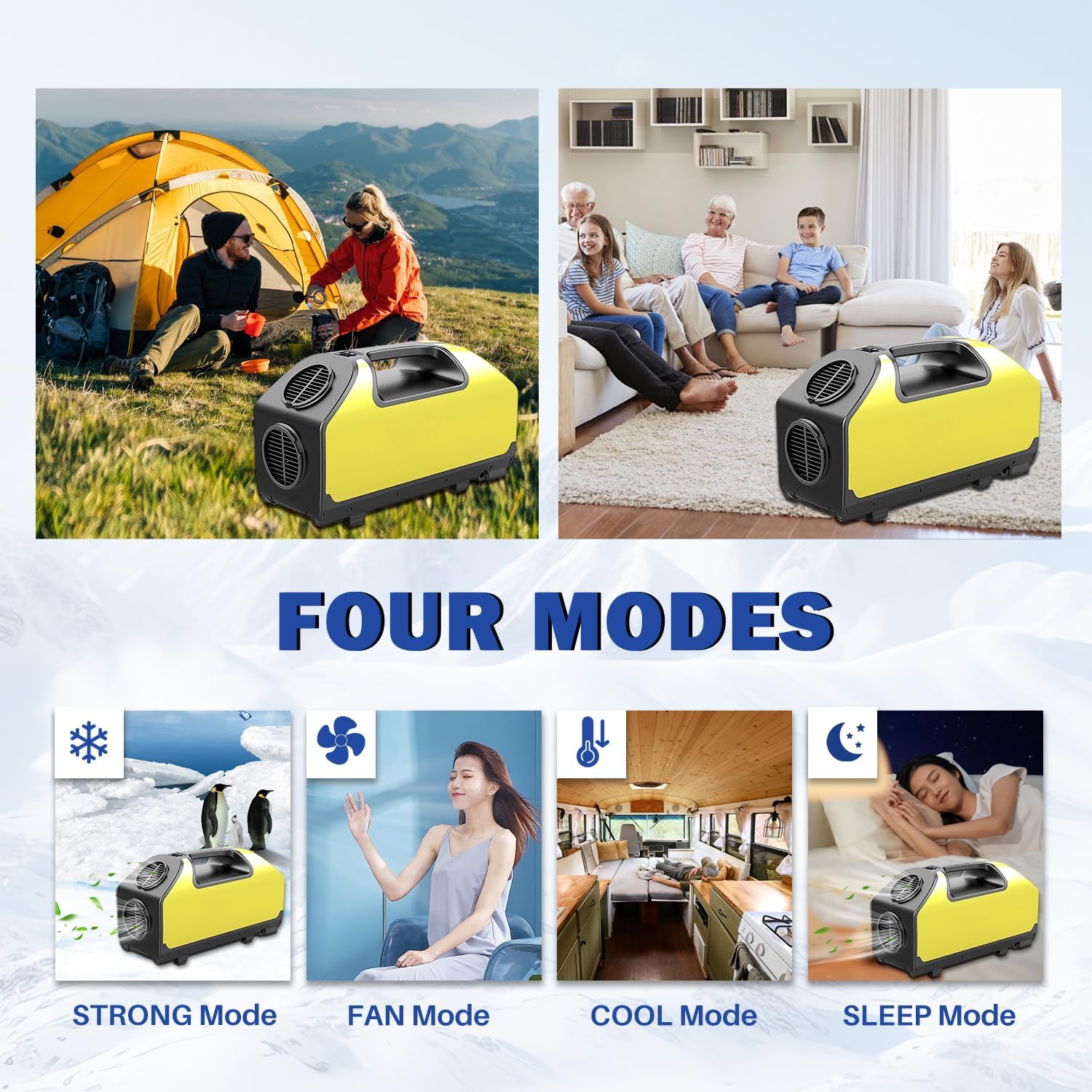 DC 24v Tent Air Conditioner Portable Air conditioner Cooling AC Unit for Outdoor Camping Tent Van RV Camper Motorhome Truck Trailer SUV Car New