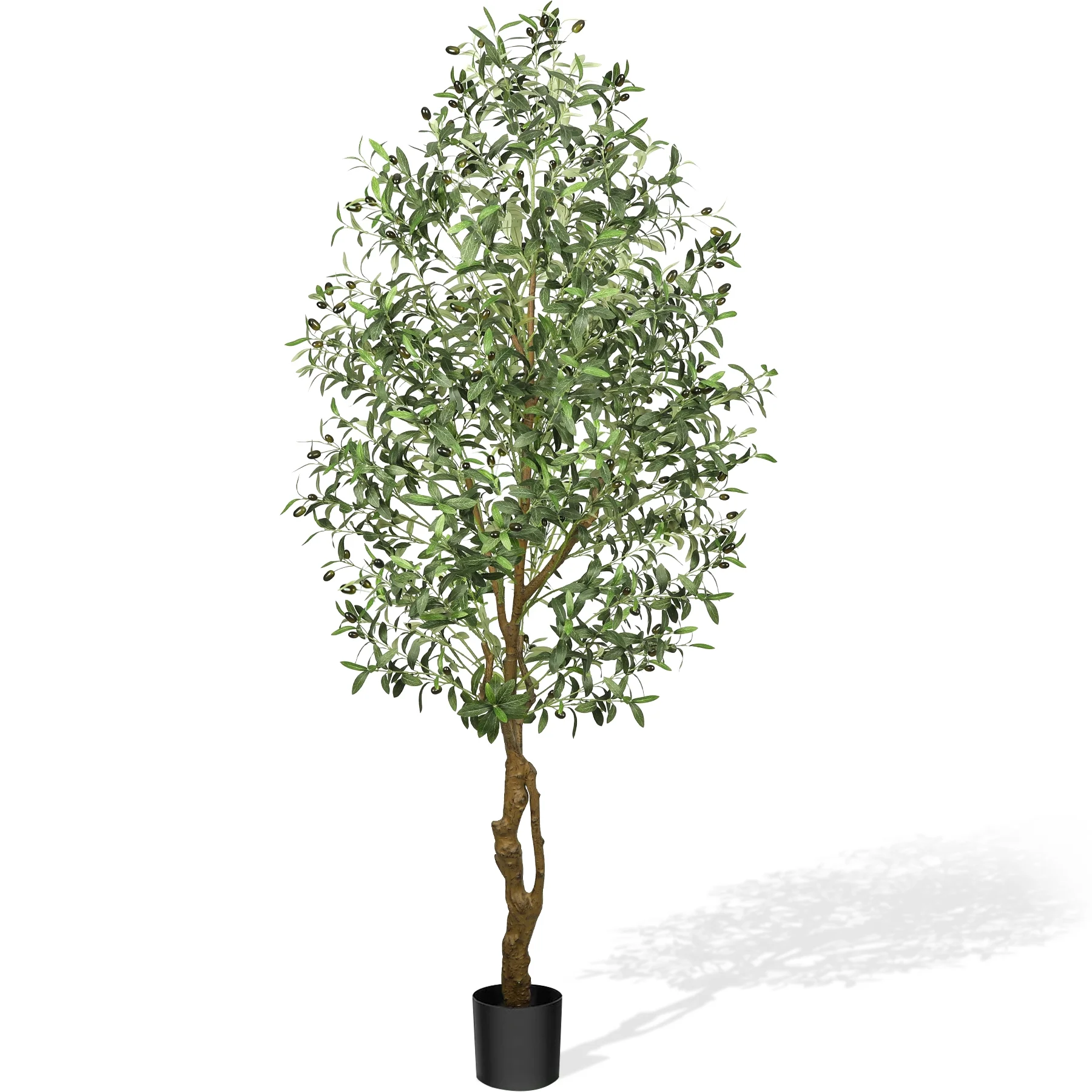 GIKPAL 7ft Artificial Olive Tree, 1872 Leaves Plastic Olive Plants Pre Potted Faux Greenry Plant for House Decorations
