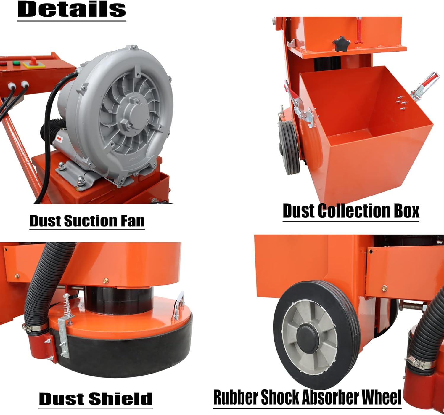 Hand-push Cement Ground Grinder Epoxy Floor Grinding Machine Concrete Cement Ground Grinding Polisher Dust-free Polishing Machine Adjustable Floor