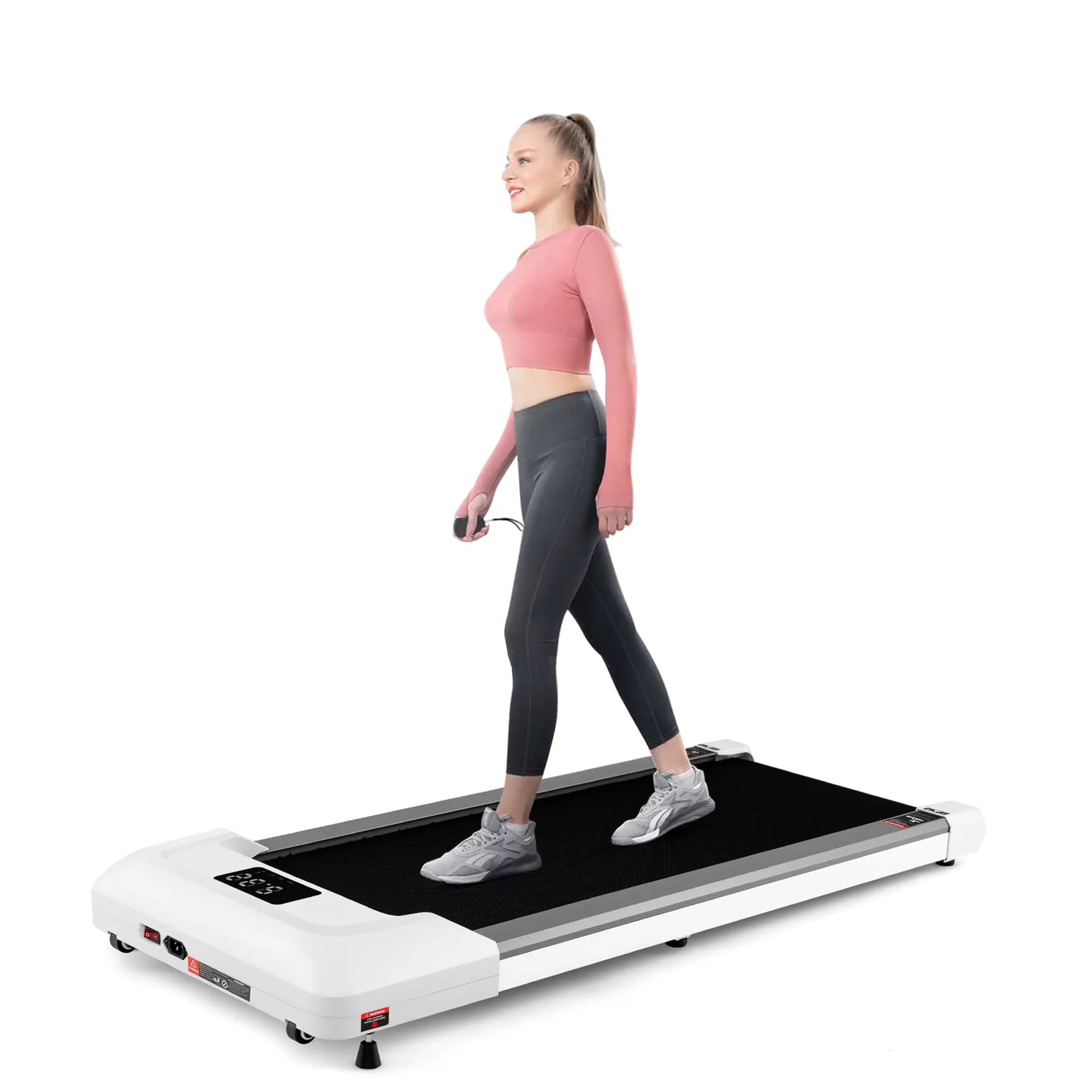 SuperFit 0.6-3.8MPH Walking Pad Under Desk Treadmill with Remote Control and LED Display Black