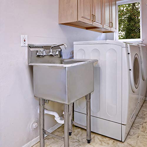 DuraSteel Stainless Steel Prep & Utility Sink - 1 Compartment Commercial Kitchen Sink - NSF Certified - 15"