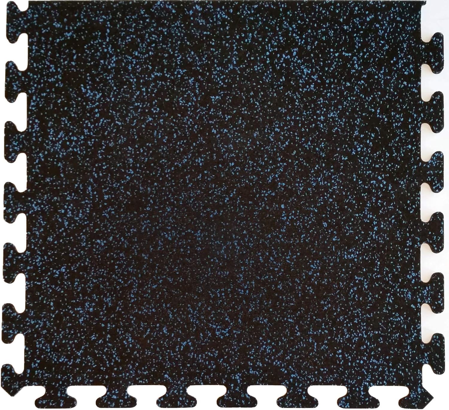 American Floor Mats Fit-Lock 3/8 Inch Heavy Duty Rubber Flooring - Interlocking Rubber Tiles (24 x 24 Tile) 10% Blue 4' x 4' Set (4 Tiles Total)