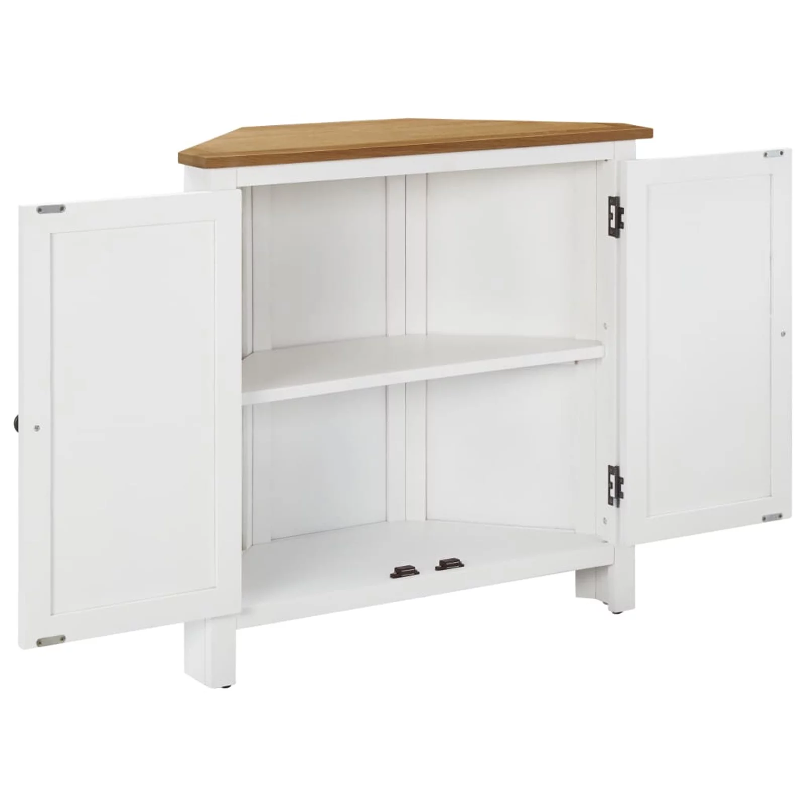 Corner Cabinet 31.5"x13.2"x30.7" Solid Oak Wood