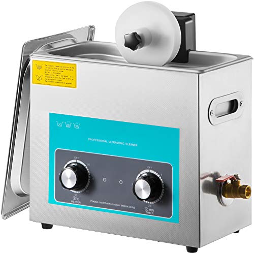 VEVOR Ultrasonic Vinyl Record Cleaner 6L 40kHz Vinyl Ultrasonic Cleaning Machine Knob Control Record Ultrasonic Cleaner 4 Records Vinyl Sonic Cleaner