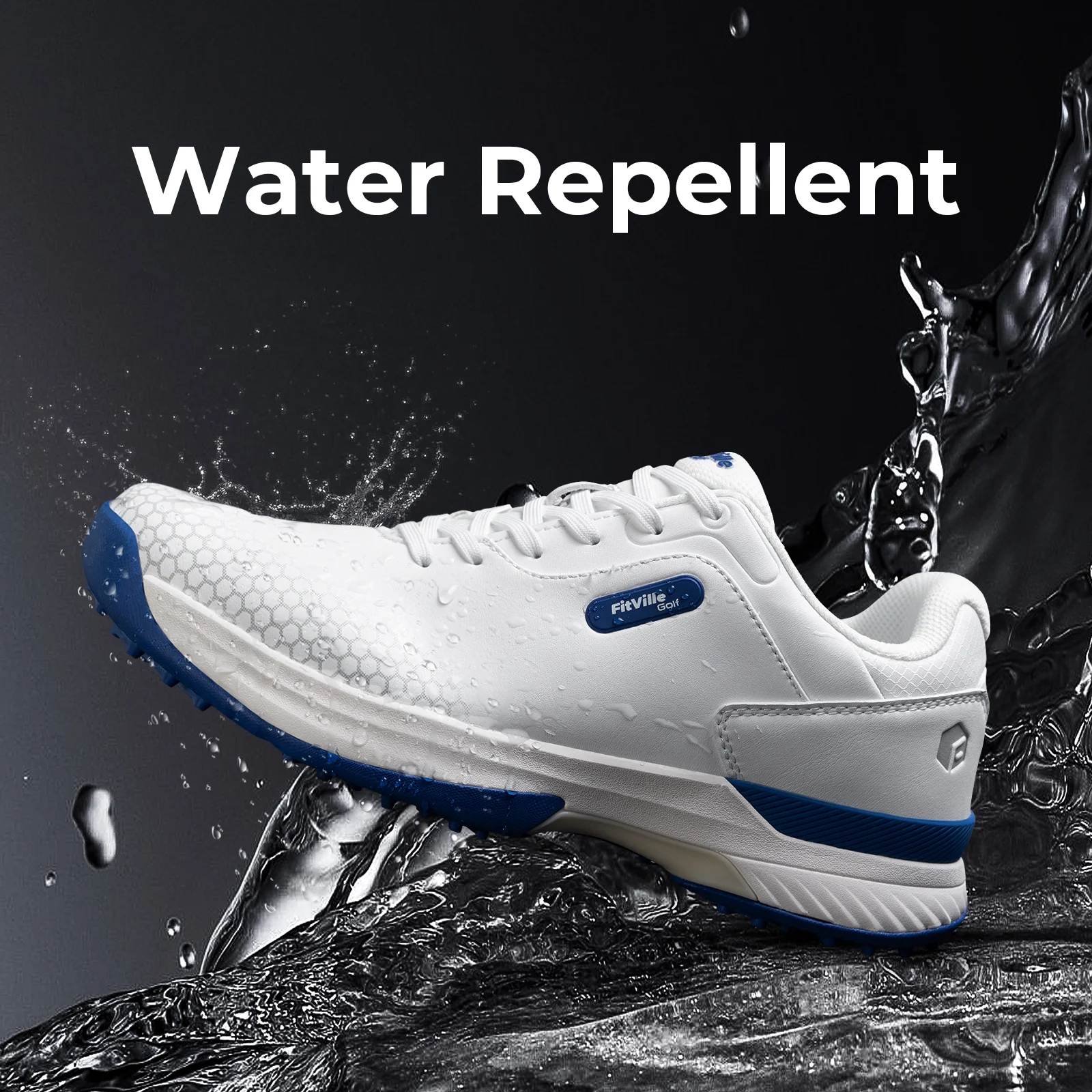 FitVille Wide & Extra Wide Mens Golf Shoes Professional Outdoor Waterproof Spiked Golf Shoes for Men - Curated Treasures Market