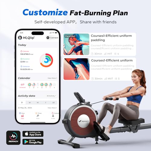 MERACH Rowing Machines for Home, Magnetic Rowing Machine with 16 Levels, Rower Machine of Quiet Resistance