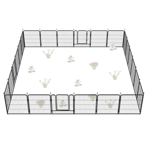 FXW Garden Fence 40in(H) x 36.0ft(L), 16 Panels Decorative Dog Fence Outdoor for The Yard – Heavy Duty Metal Animal Barrier for Dog and Rabbit