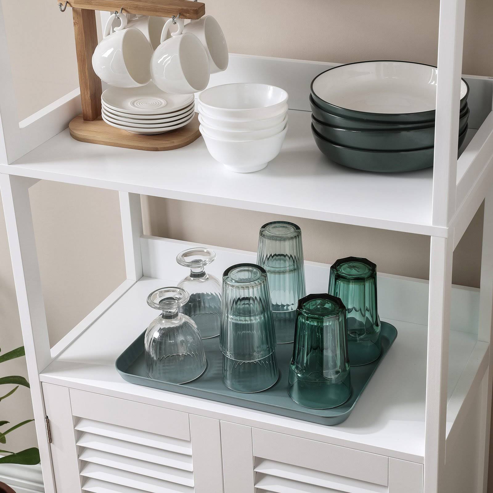 VASAGLE Bathroom Tall Cabinet, White, Freestanding Linen Tower
