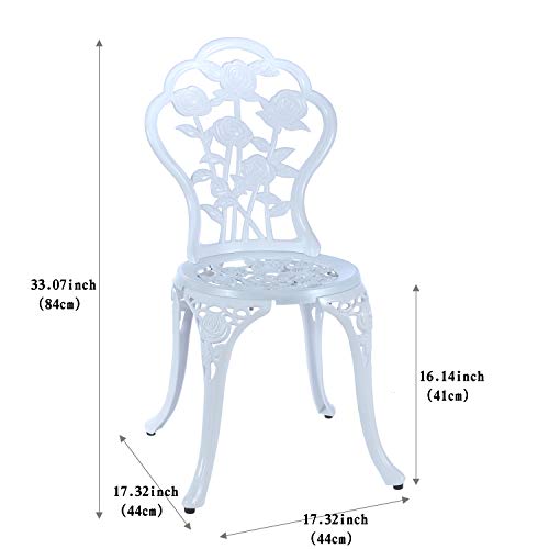 C/G 3 Piece Bistro Set,Outdoor Patio Set,Anti-Rust Cast Aluminum Bistro Table Set for Park Yard Front Porch Furniture(Antique Copper)