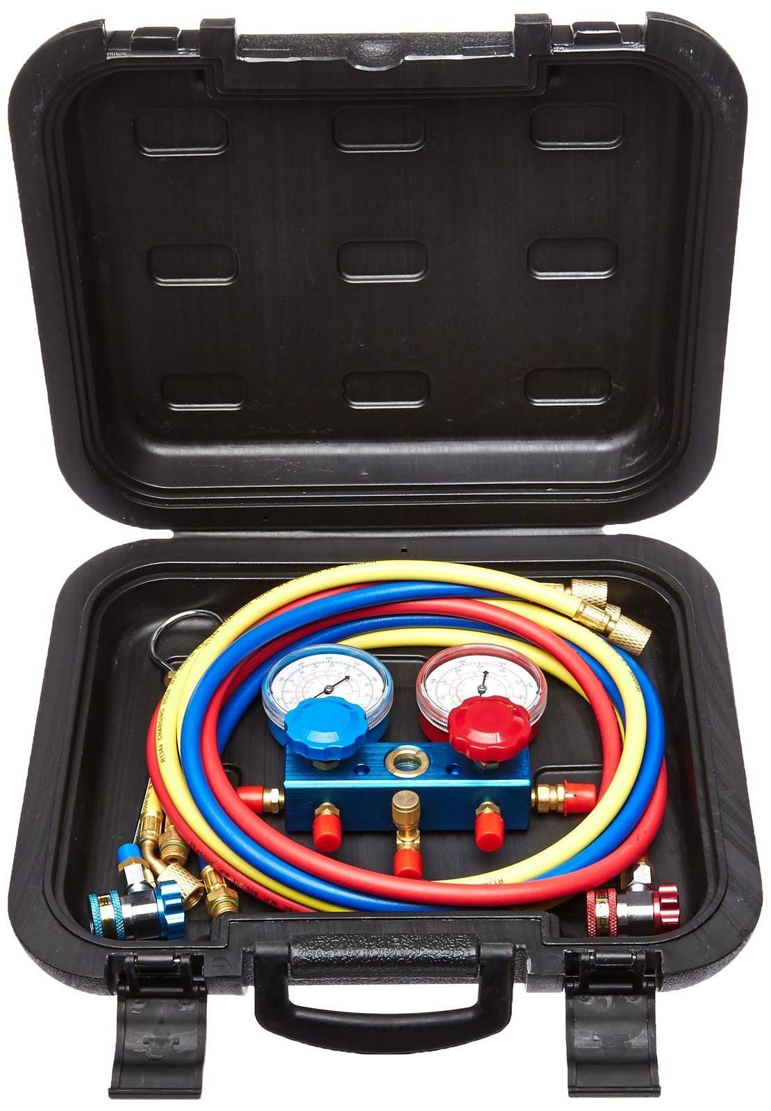 Robinair 49134A R134 Aluminum Manifold, Hose Set, and Service