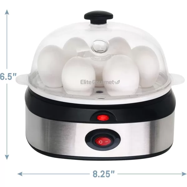 Egg Cookers EGC-207 Easy Electric 7 Egg Capacity Cooker, No Alarm, Non-stick Omelet Maker, Scrambled, Soft, Medium, Hard Boiled with Auto Shut-Off