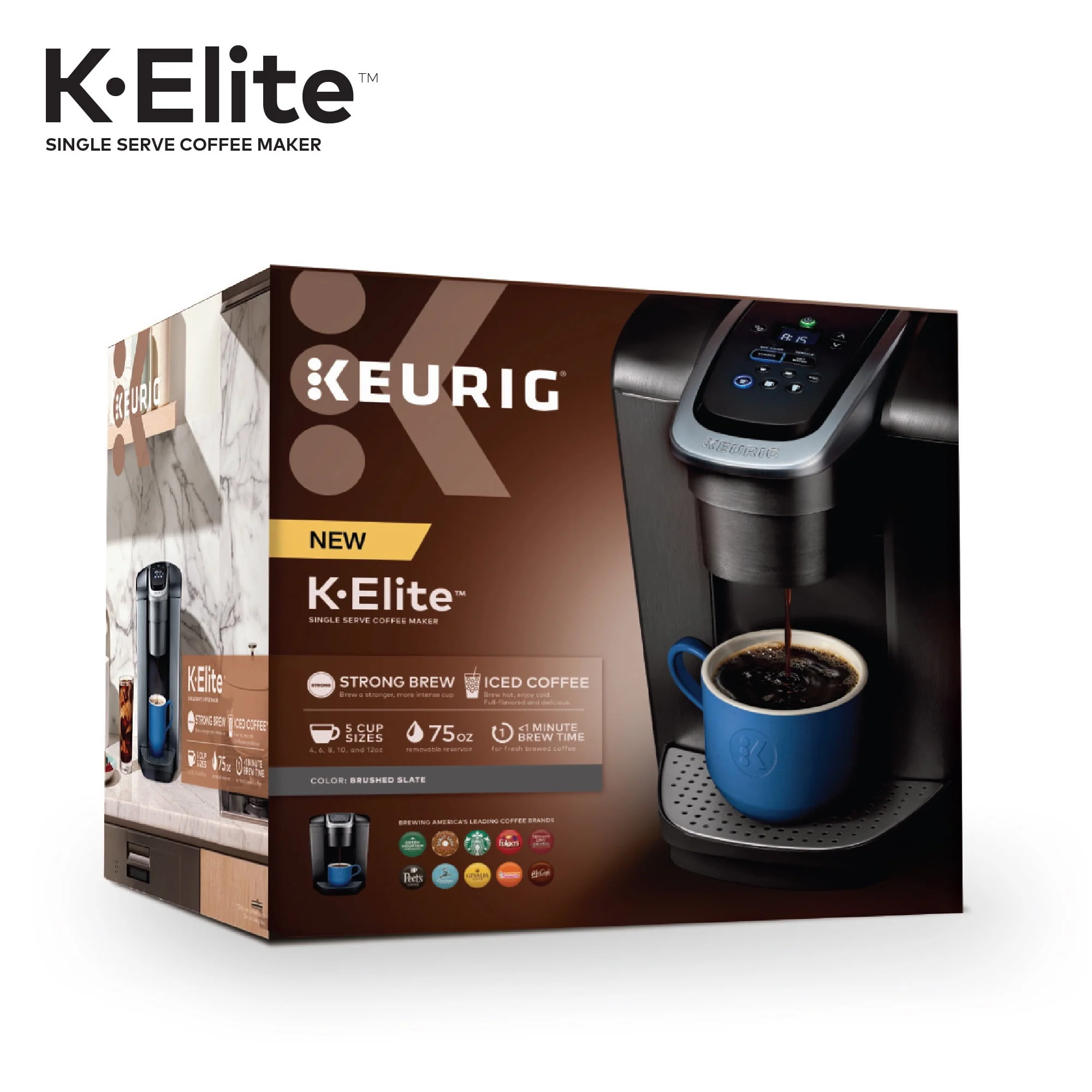 Keurig K-Elite, Single Serve K-Cup Pod Coffee Maker, Brushed Gold