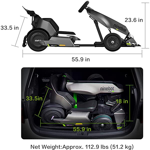 Segway Ninebot Electric GoKart Pro and Gokart Bundle, Outdoor Race Pedal Go Karting Car for Kids and Adults, Adjustable Length and Height