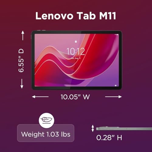 Lenovo Tab M11, 11” Display, MediaTek Helio G88 Octa-Core, 4GB RAM, 64GB SSD, 1920x1200 px, Ambient Light-Sensor, 10 Hour Battery, Comes w/Pen