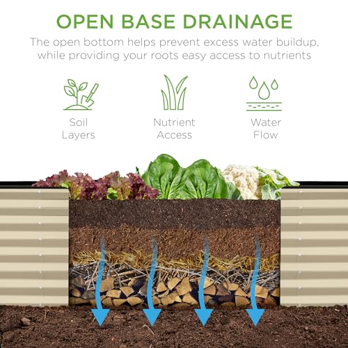 Best Choice Products 8x4x2ft Outdoor Metal Raised Garden Bed, Deep Root Planter Box for Vegetables, Flowers, Herbs