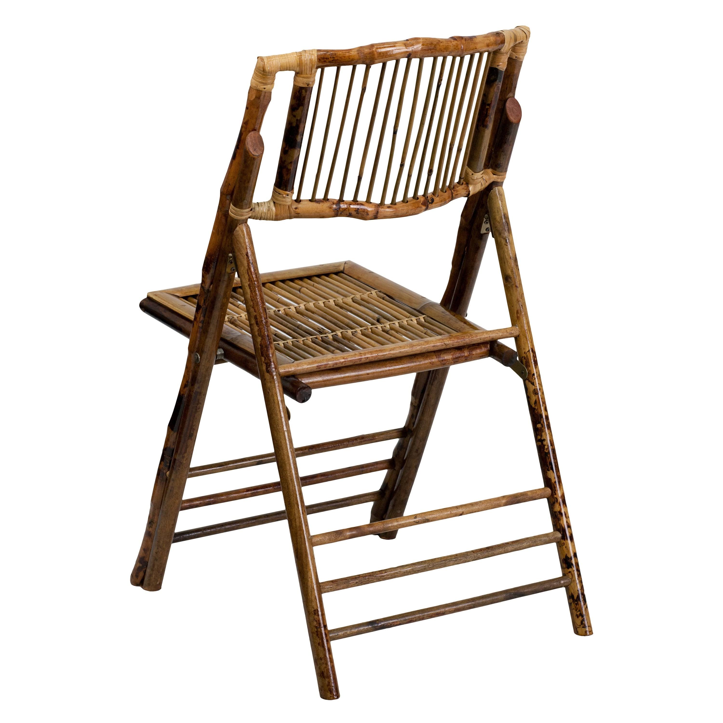 2 Pk Bamboo Wood Folding Chair - Event Folding Chair - Commercial Folding Chair