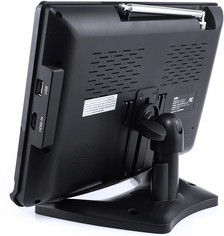 Tyler TTV706 10” Portable Widescreen 1080P LCD TV with Detachable Antennas, HDMI, USB, RCA, FM Radio, Built in Digital Tuner, AV Inputs, AC/DC