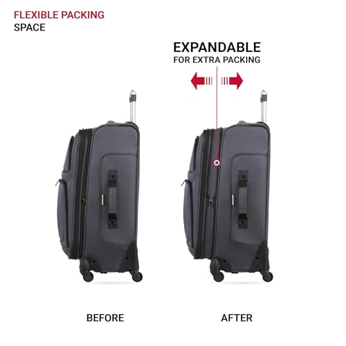 SwissGear Sion Softside Expandable Roller Luggage, Teal, 3 Piece Set (21/25/29)