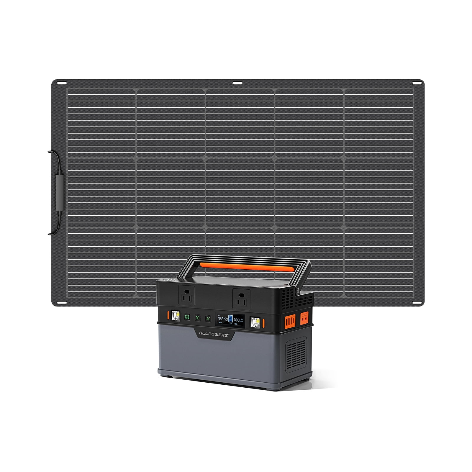 ALLPOWERS S700 Portable Solar Generator Kit, 100W Monocrystalline Flexible Solar Panel with 700 Watt 606Wh Portable Power Station
