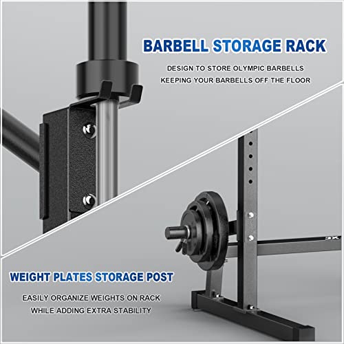 JX FITNESS Squat Rack Cage with Pull Up Bar,Adjustable Power Rack Cage Exercise Squat Stand with Barbell Holder