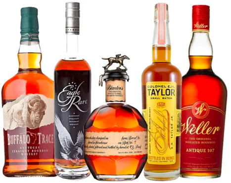 Buffalo Trace, Eagle Rare 10 Year, Blanton's Single Barrel, E.H Taylor Small Batch, and Weller Antique 107 Bundle - Nestor Liquor