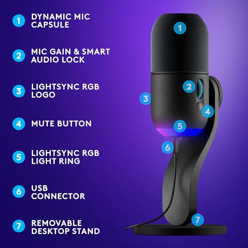 Logitech G733 Lightspeed Wireless Gaming Headset, Suspension Headband, Lightsync RGB, Blue VO!CE Mic, PRO-G Audio – Black, Gaming Headset Wireless