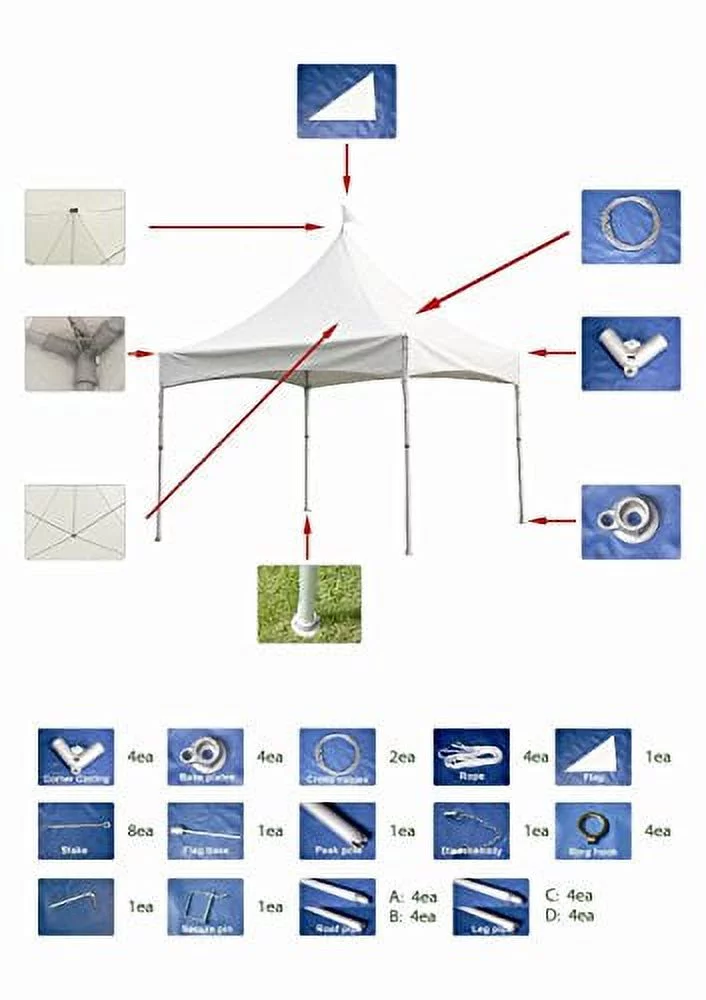 Eurmax 10x13 High Peak Marquee Party Tent Wedding Event Canopy White