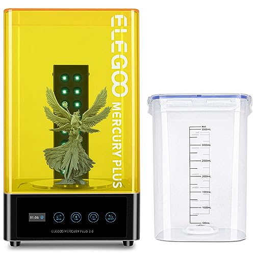 ELEGOO Mercury Plus V3.0 Wash and Cure Station, 7.5 L Large Capacity, Compatible with Mars Saturn Photon Halot MSLA LCD DLP 3D Printers