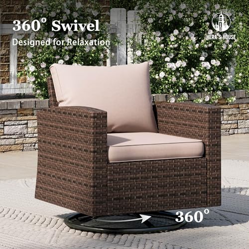 HERA'S HOUSE Patio Furniture Set with 56" Fire Pit Table, Outdoor Patio Conversation Sets