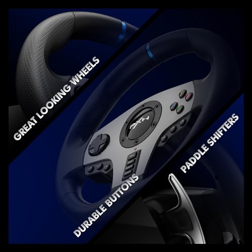 PXN Racing Wheel - Steering Wheel V9 Driving Wheel 270°/ 900° Degree Vibration Gaming Steering Wheel with Shifter and Pedal for PS4,PC,PS3
