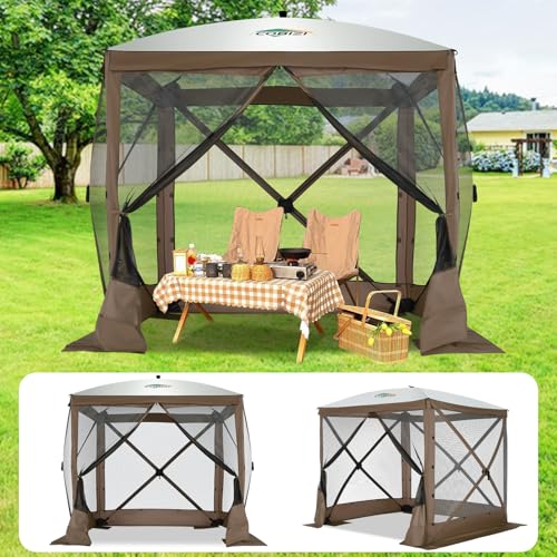 COBIZI 12x12ft Pop up Gazebo Screen Tent Screen House for Camping, Camping Outdoor Screened Gazebo, Canopy Tent