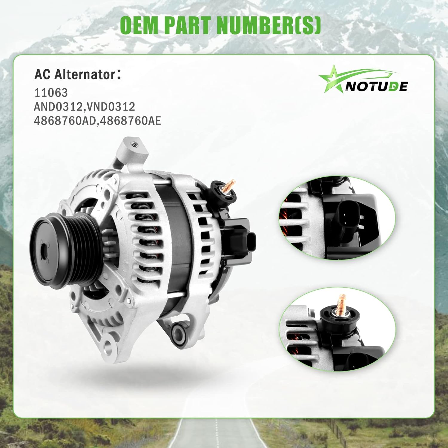 NOTUDE 1Pcs Alternator for Pacifica 2004-2006 11063 Vehicle AC Generator