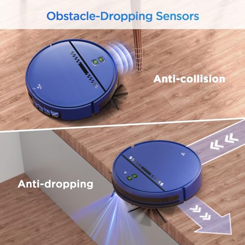 Robot Vacuum and Mop Combo, 2-in-1 Robot Vacuum Cleaner, Perfect for Pet Hair, Hard Floor and Carpet, Anti-Bump, Anti-Fall, App