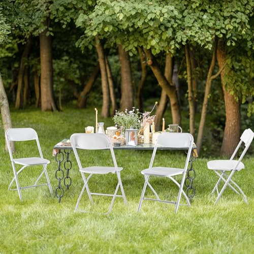 Sweetcrispy Folding Chair 12 Pack, Leather Padded Folding Chairs, Sturdy Metal Foldable Chairs, Easy to Use and Store, Outdoor and Indoor, for Home