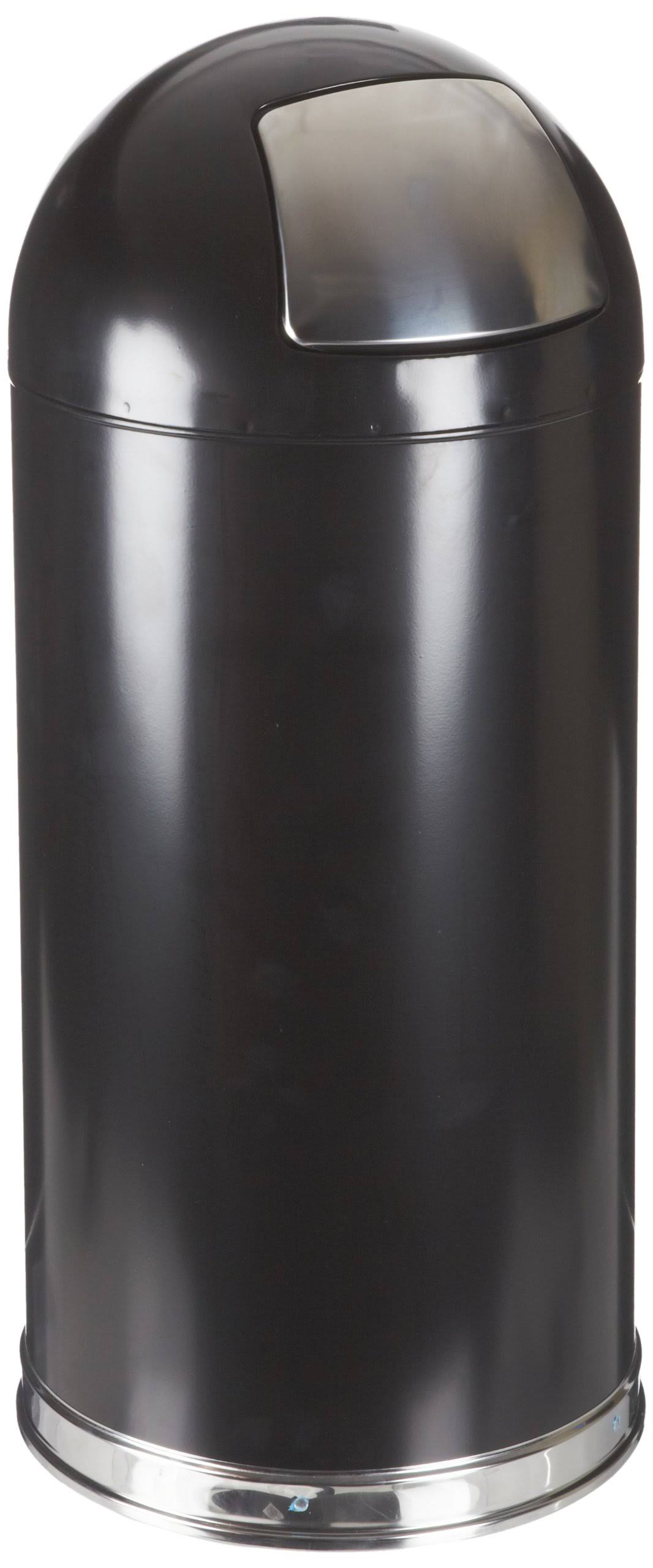 Witt 15 Gallon Push Dome Top Waste Receptacle - Black
