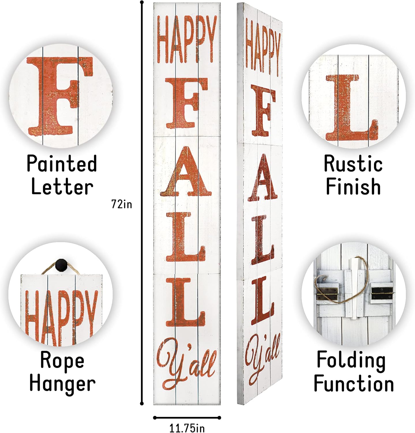 Outdoor Welcome Sign for Front Porch Decor, Interchangeable Seasonal Icons Vertical Welcome Sign, Modern Farmhouse Decor for The Home