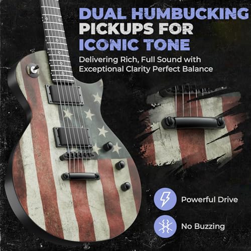 Fesley 39" LP Electric Guitar Kit: Full Size Solid Body Electric Guitars for Beginners with Humbucker Pickups,Poplar Body,Mahogany Neck,22 Frets