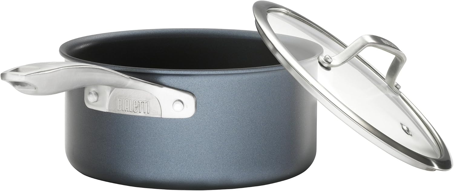 Bialetti Sapphire Hard Anodized Nonstick 10-Piece Oven-Safe Cookware Set, Gray - 10-Piece Set, Hard Anodized Aluminum