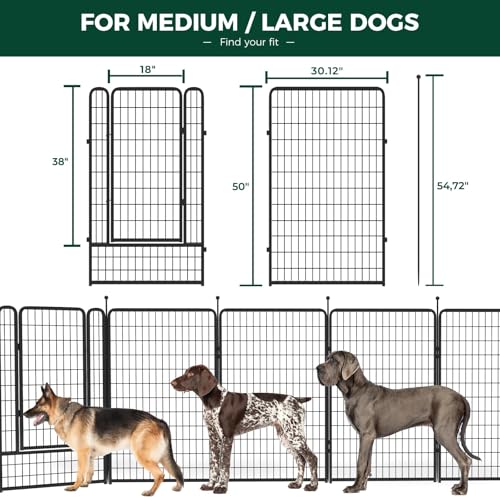 FXW Rollick Dog Playpen for Yard, RV Camping, 32 inch 16 Panels for Small and Medium Dogs│Patented