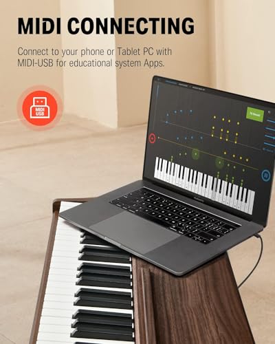 Donner DDP-80 PLUS Digital Piano 88 Key Weighted Keyboard, Home Electric Piano, Supports USB-MIDI & Headphones Connection, Semi-open Cover Designed