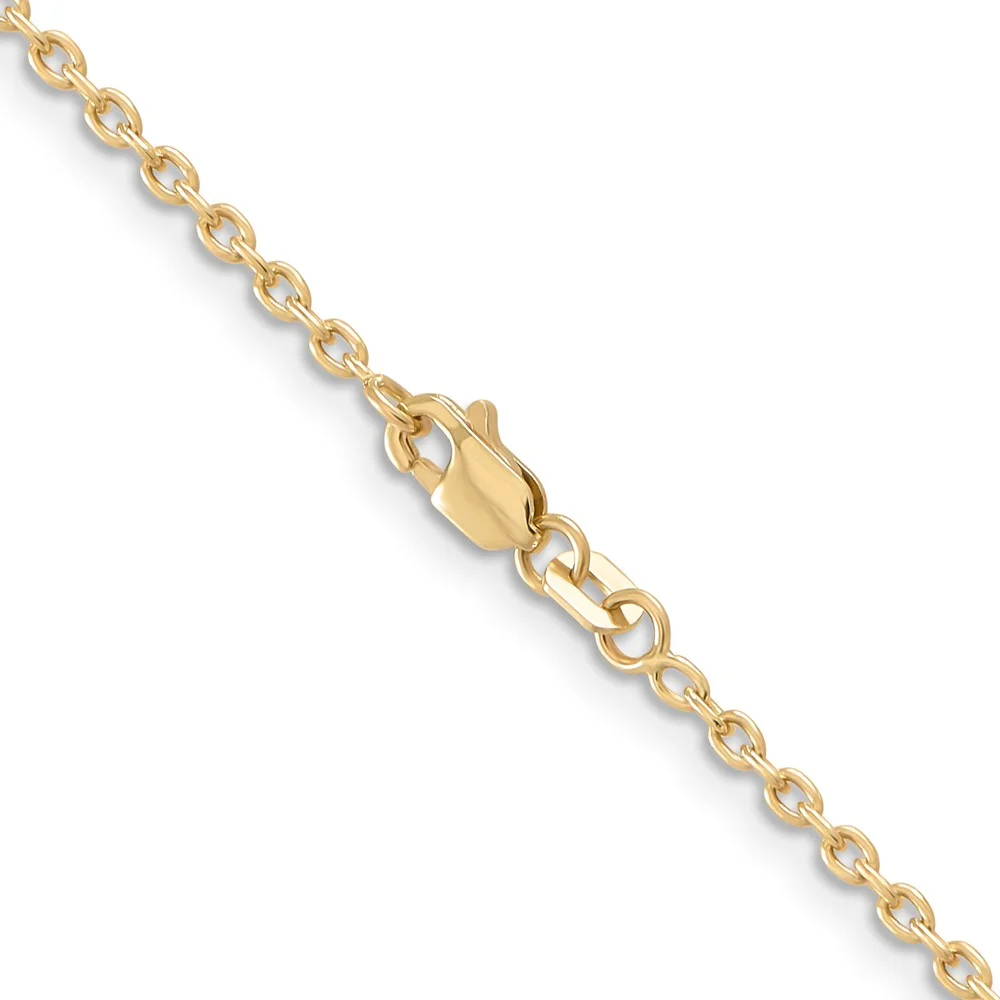 Primal Gold 14K Yellow Gold 2mm Round Open Link Cable Chain