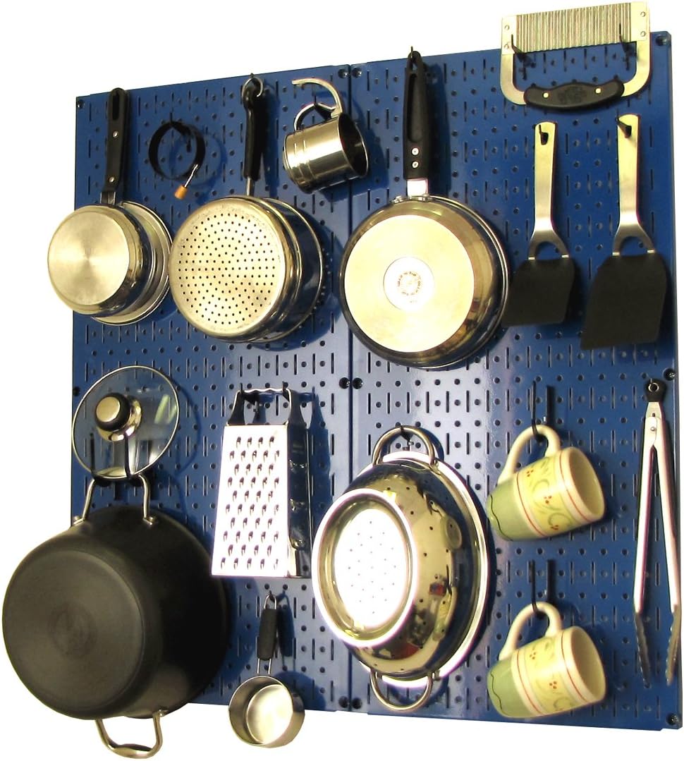 Wall Control Kitchen Pegboard Organizer Pots and Pans Pegboard Pack Storage and Organization Kit with White Pegboard and White Accessories Pack of 2