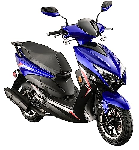 HHH X18 150cc Scooter Street Motorcycle Gas Moped 150cc Adult Bike with 10 inch Aluminum Wheels (Choose Your Color : Red, Black & Blue)