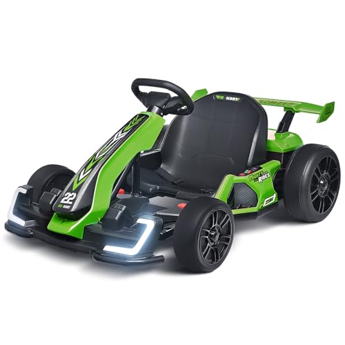 Blitzshark 24V Kids Go Kart 300W Powerful Drift Kart Electric Pedal Kart Outdoor Race Toy, with 2X150W Strong Motor, 7AH Big Battery
