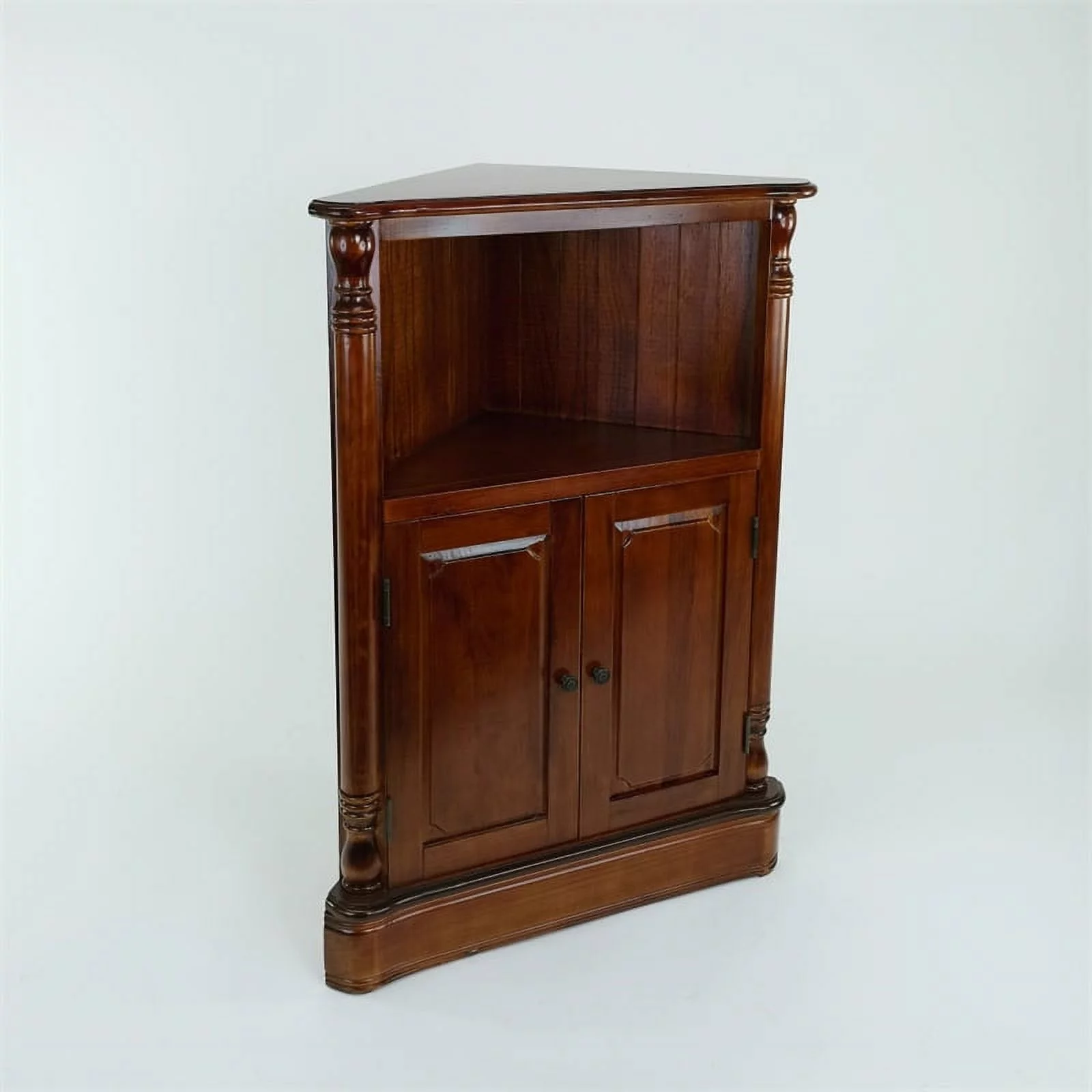 Ayla Corner Cabinet 24Wx35"H in brown wood